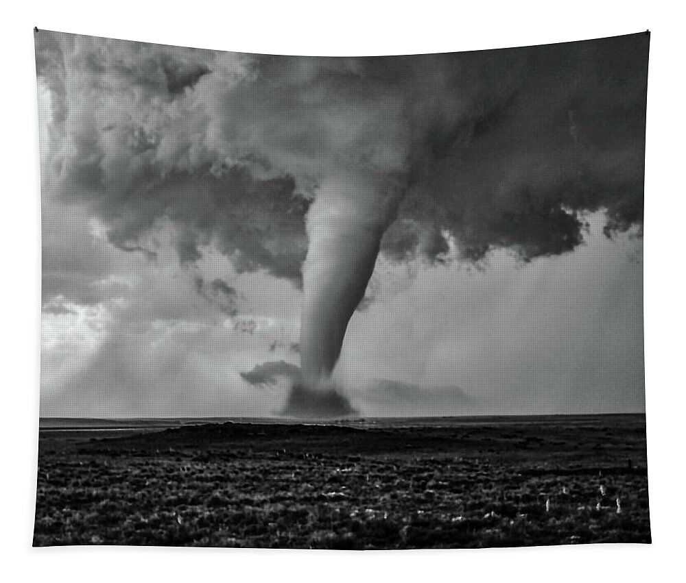 Tornado Tapestry featuring the photograph Campo Tornado Black and White #1 by Ed Sweeney