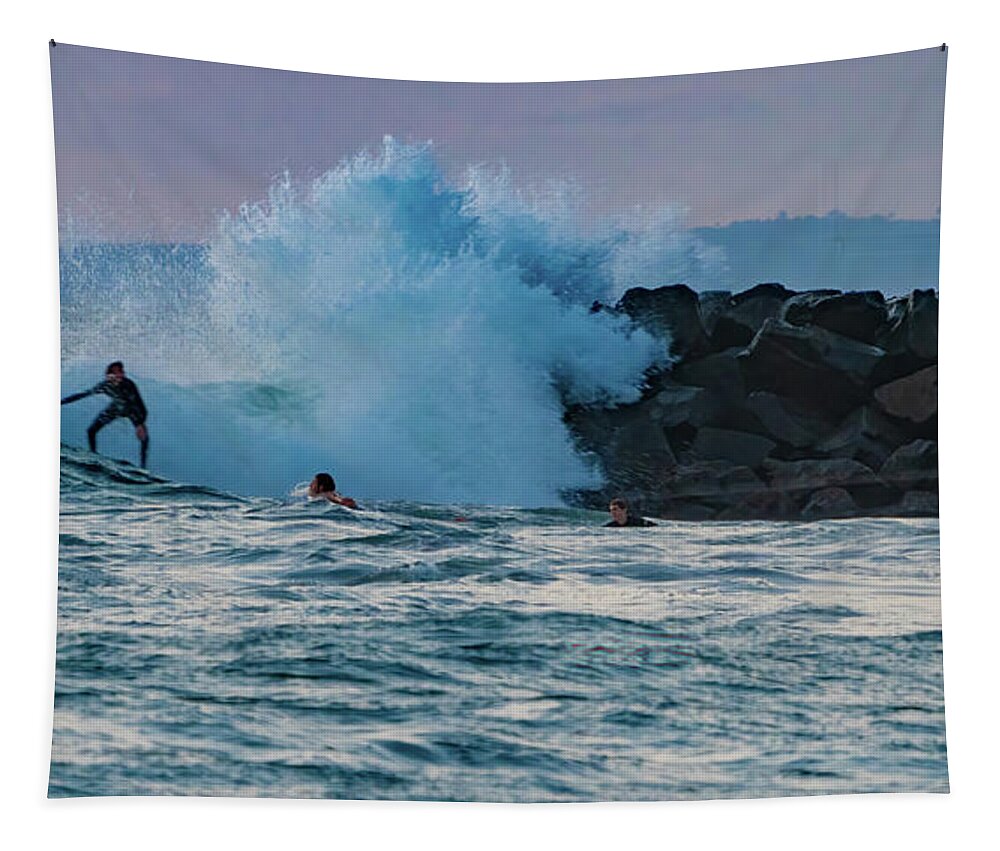 Beach Tapestry featuring the photograph Carlsbad California #1 by Tommy Farnsworth