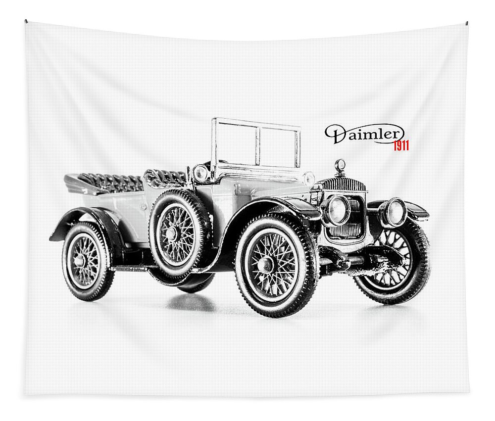 1911 Tapestry featuring the photograph Daimler Type A12 1911 - square crop by Viktor Wallon-Hars