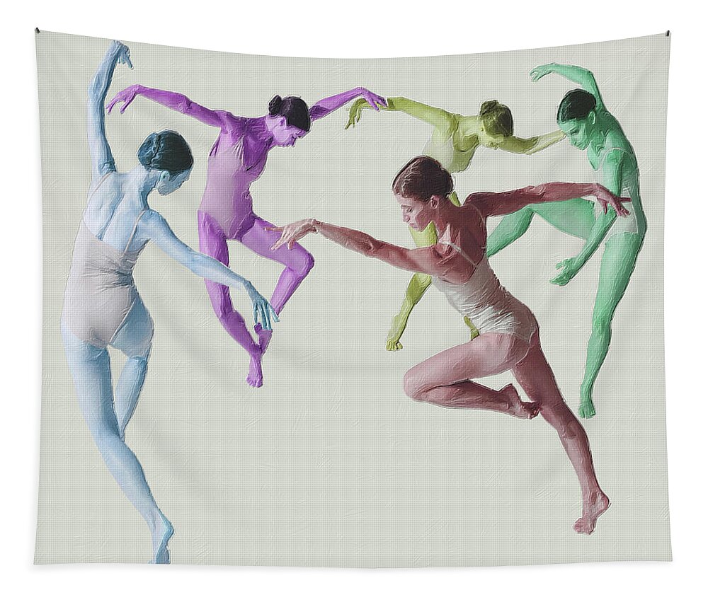 Background Tapestry featuring the painting Dance #1 by Tony Rubino