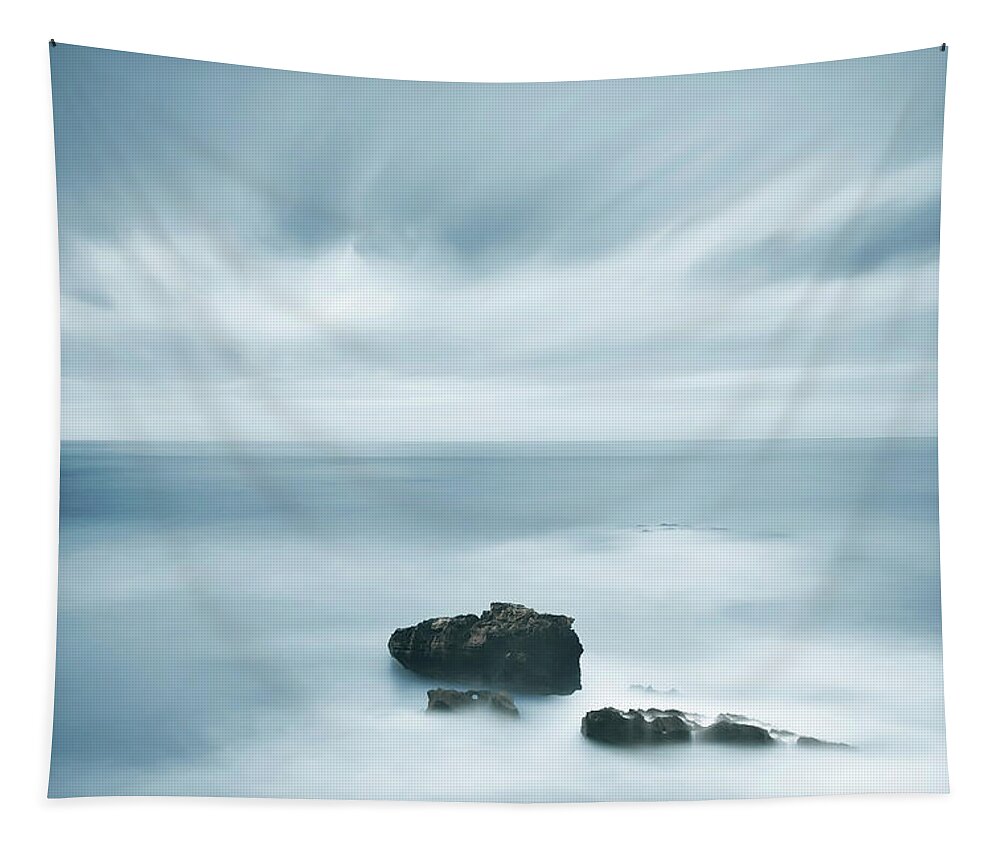 Background Tapestry featuring the photograph Dark Rocks and Bad Weather II by Stefano Orazzini