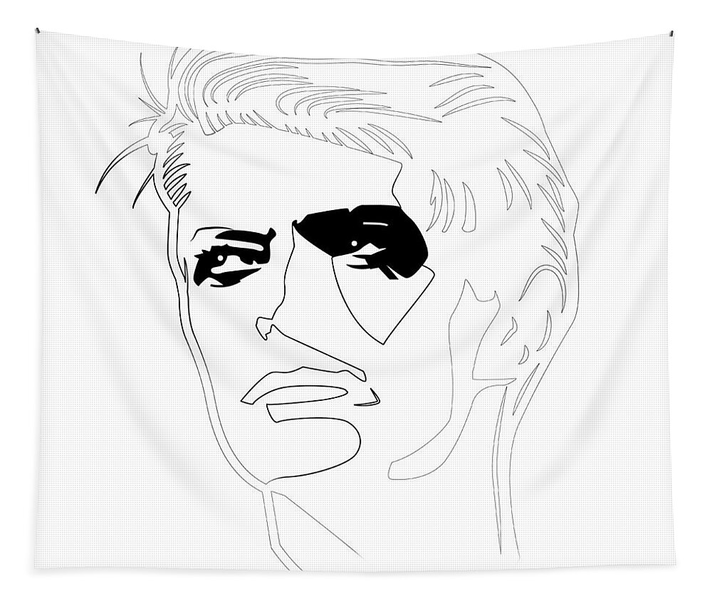 David Bowie Tapestry featuring the digital art David Bowie #1 by Naxart Studio