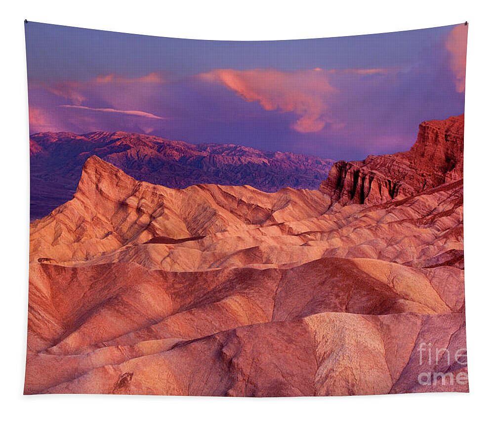Dave Welling Tapestry featuring the photograph Dawn Zabriski Point Death Valley National Park California by Dave Welling