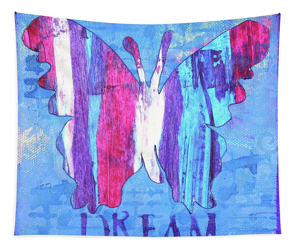 Butterfly Tapestry featuring the painting Dream Butterfly #1 by Lisa Crisman