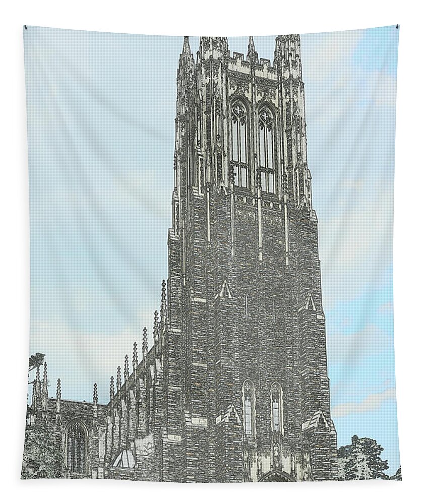 Duke Tapestry featuring the photograph Duke Chapel #1 by Minnie Gallman