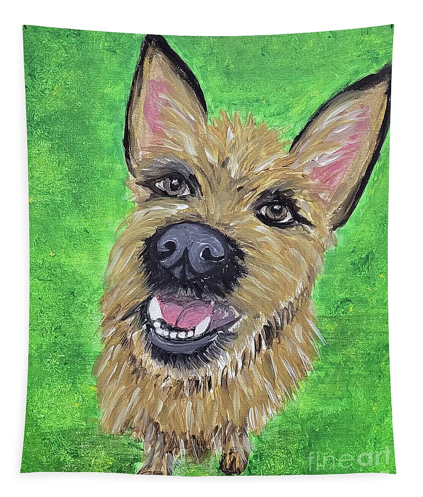 Dwp Pet Portraits Tapestry featuring the painting DWP Perry Hall #1 by Ania M Milo