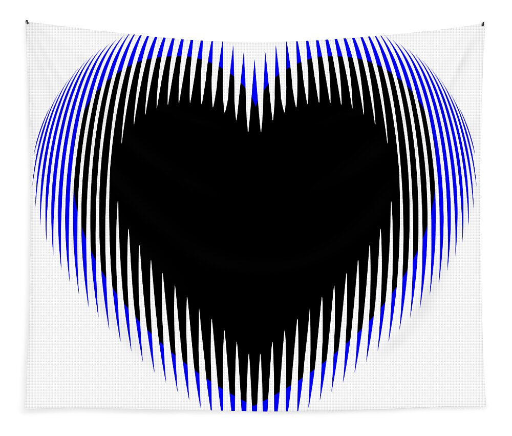 Op Art Tapestry featuring the mixed media Expanding Heart #2 by Gianni Sarcone