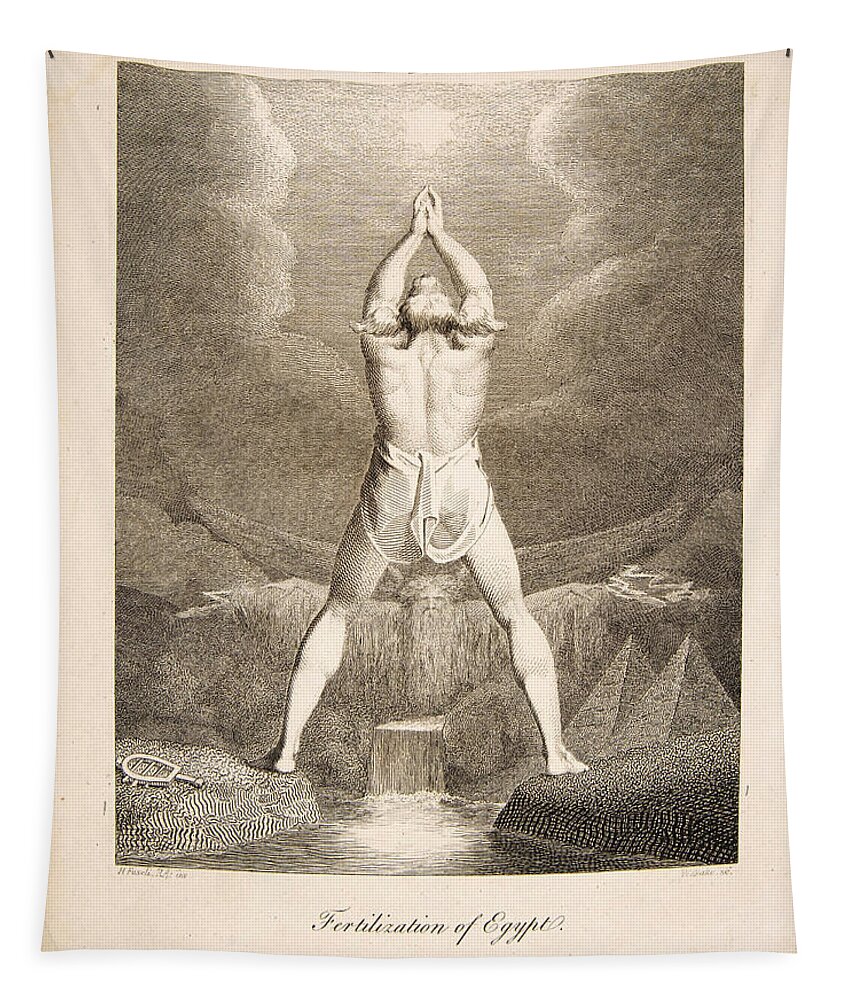 William Blake Tapestry featuring the drawing Fertilization of Egypt by William Blake