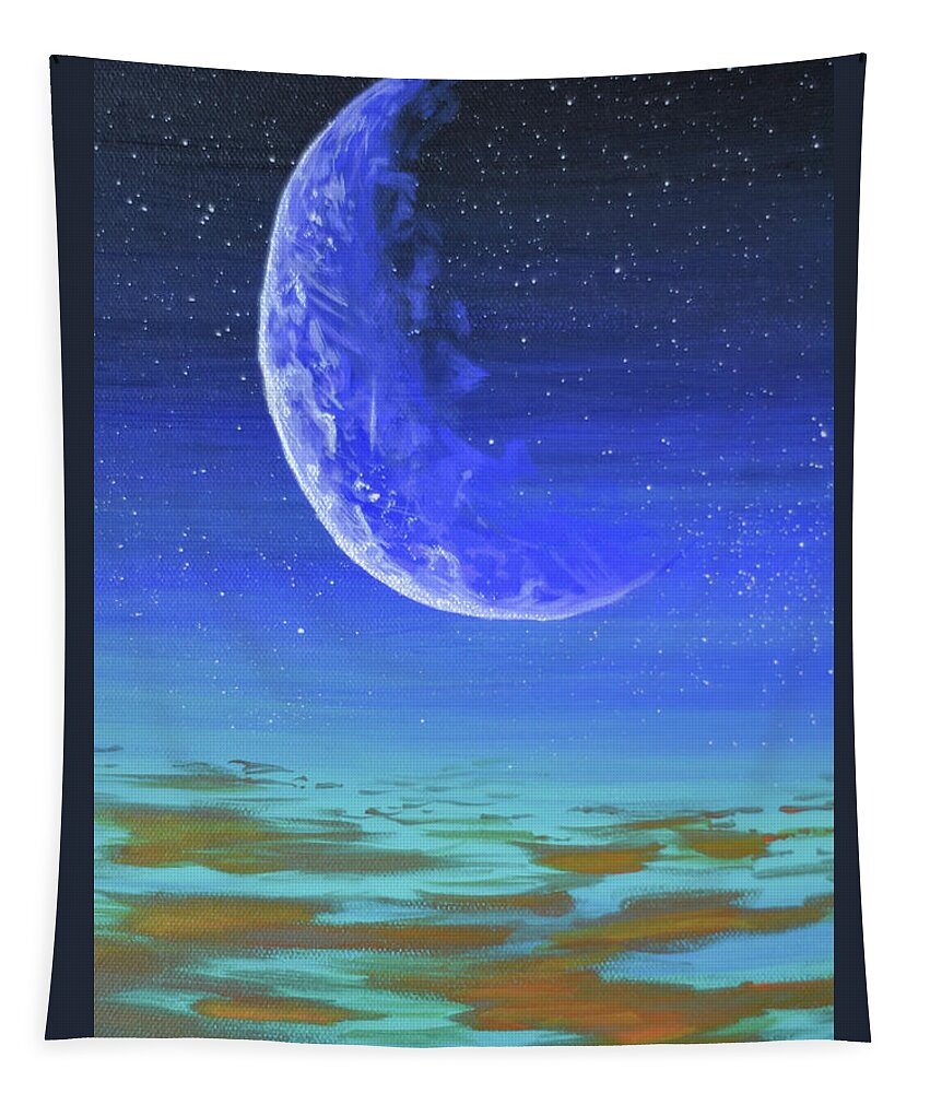 Sunrise Tapestry featuring the painting Find Your Horizon - Fragment #1 by Ashley Wright