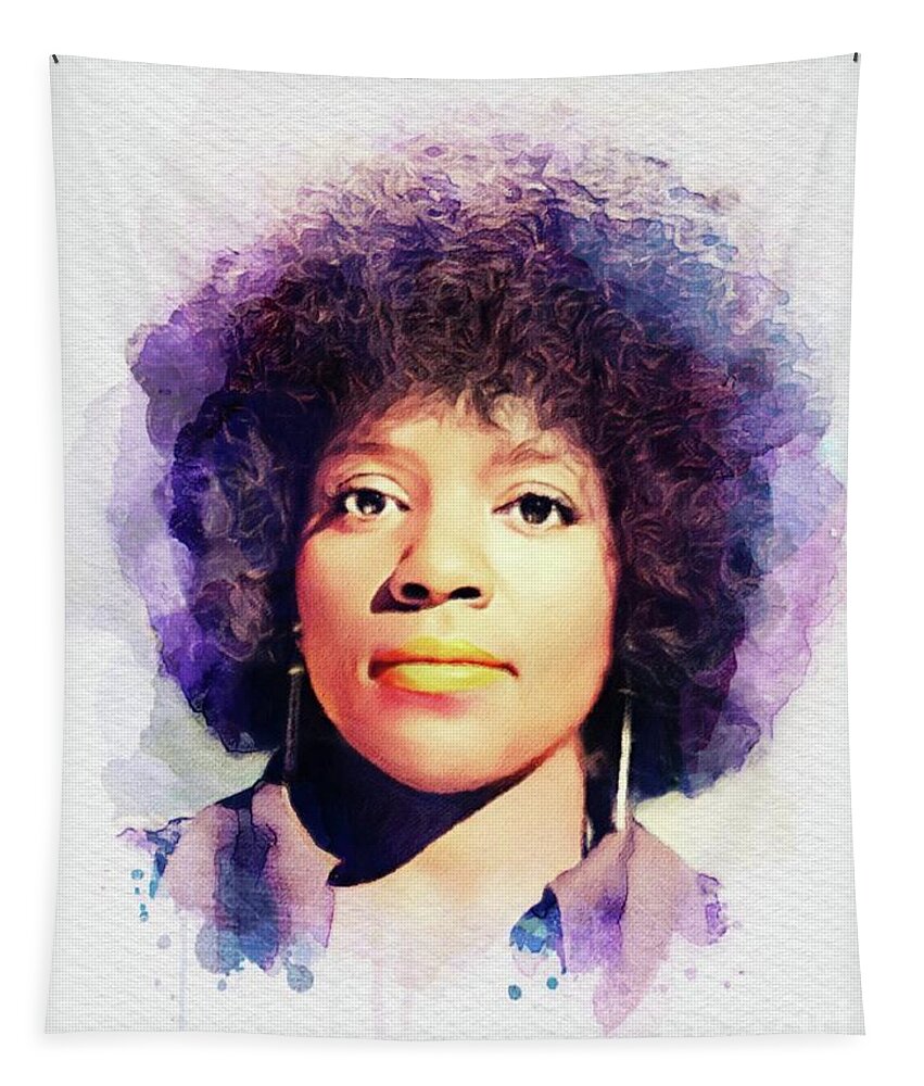 Gloria Tapestry featuring the painting Gloria Gaynor, Music Legend #1 by Esoterica Art Agency