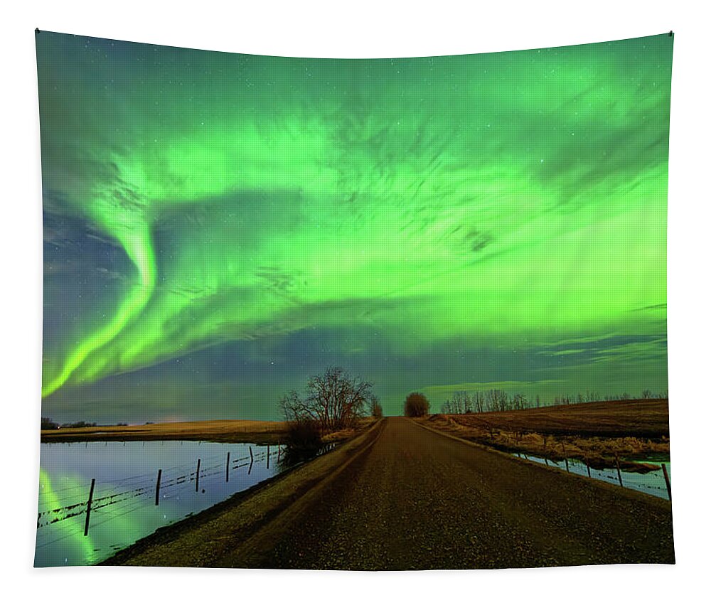 Landscape Tapestry featuring the photograph Green Skies #1 by Dan Jurak