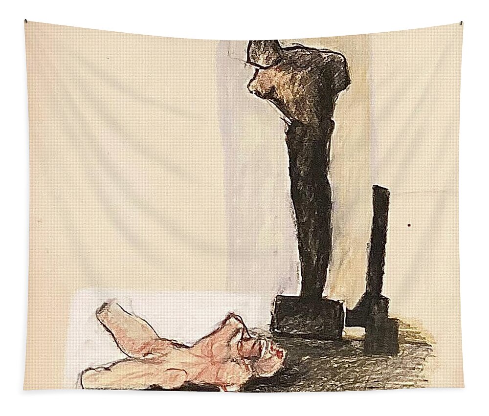 Silhouette Tapestry featuring the drawing Guilt by David Euler