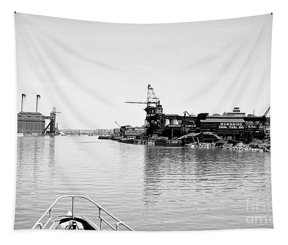 Harlem River Tapestry featuring the photograph Harlem River, 1939 #1 by Cole Thompson