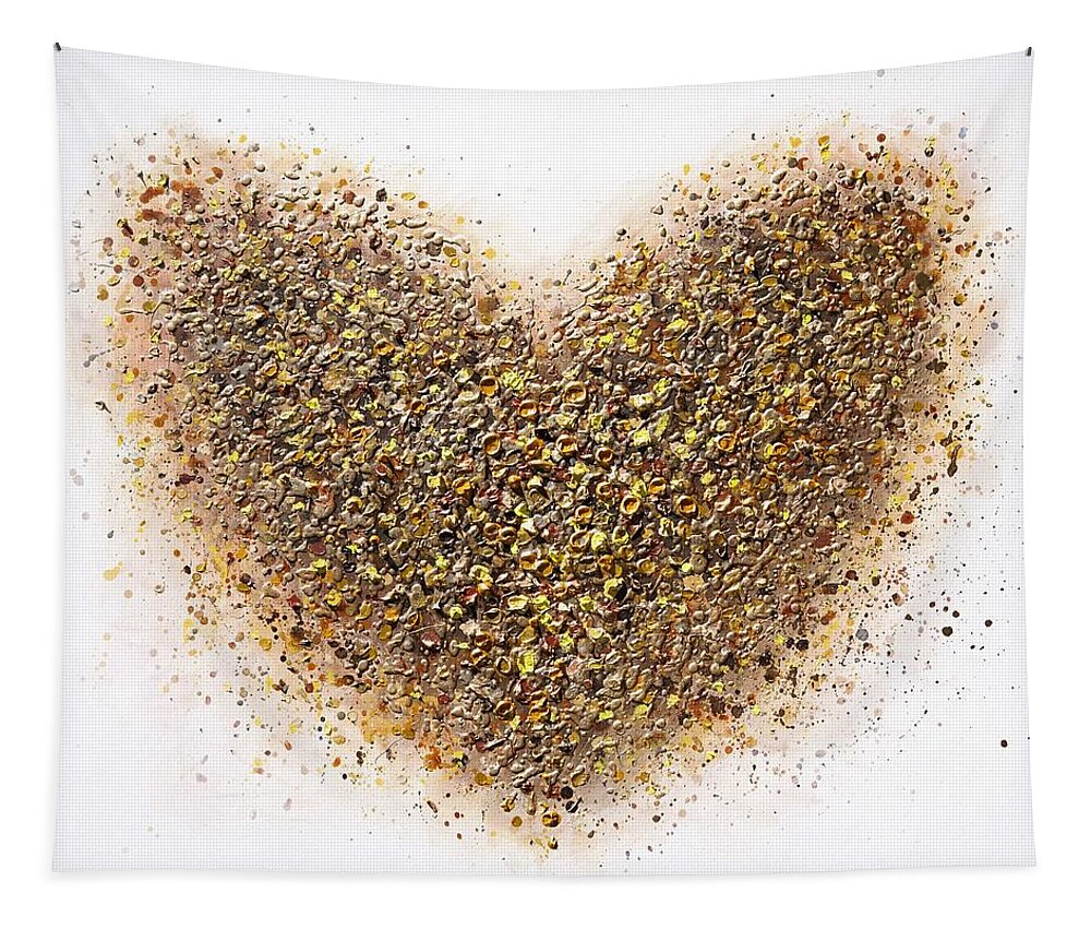Heart Tapestry featuring the painting Heart of Gold by Amanda Dagg