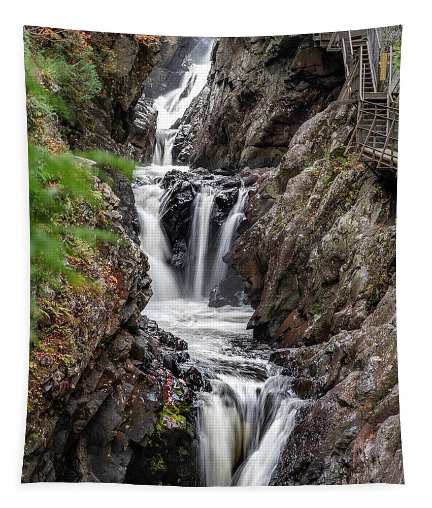 Lake Placid Tapestry featuring the photograph High Falls Gorge #1 by Dave Niedbala