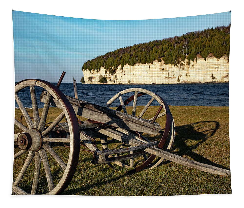 Ghost Town Tapestry featuring the photograph Historic Fayette State Park in Michigan #1 by Eldon McGraw