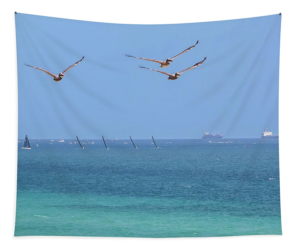 Hollywood Beach Florida Usa Tapestry featuring the photograph Hollywood Beach Florida USA #1 by Paul James Bannerman