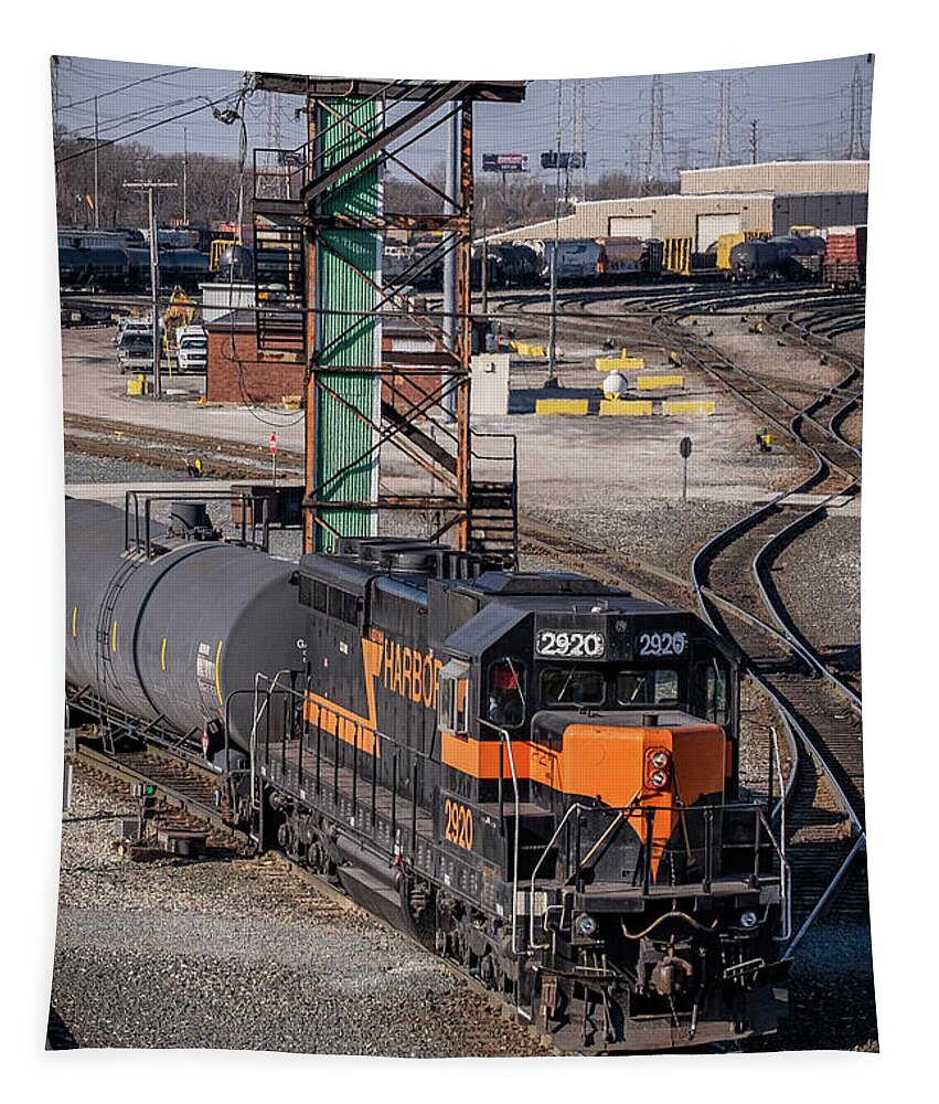 Railroad Tapestry featuring the photograph Indiana Harbor Belt 2920 at Riverdale IL #1 by Jim Pearson