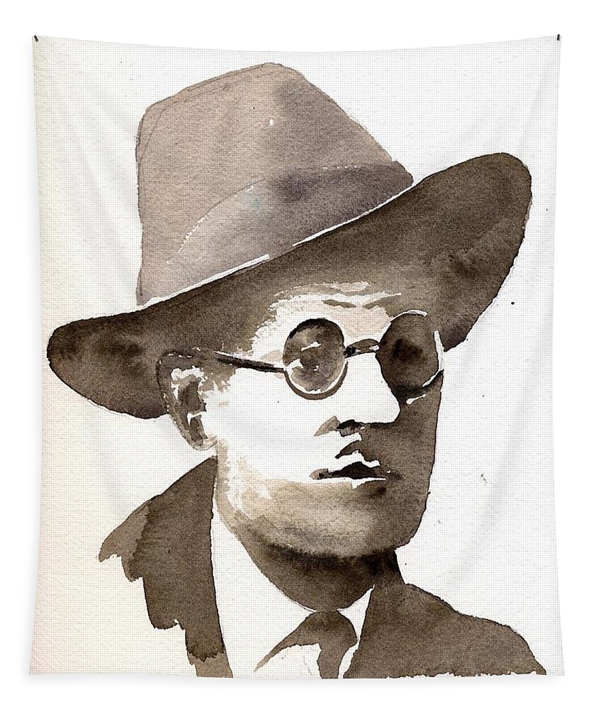  Tapestry featuring the painting James Joyce. #1 by Val Byrne