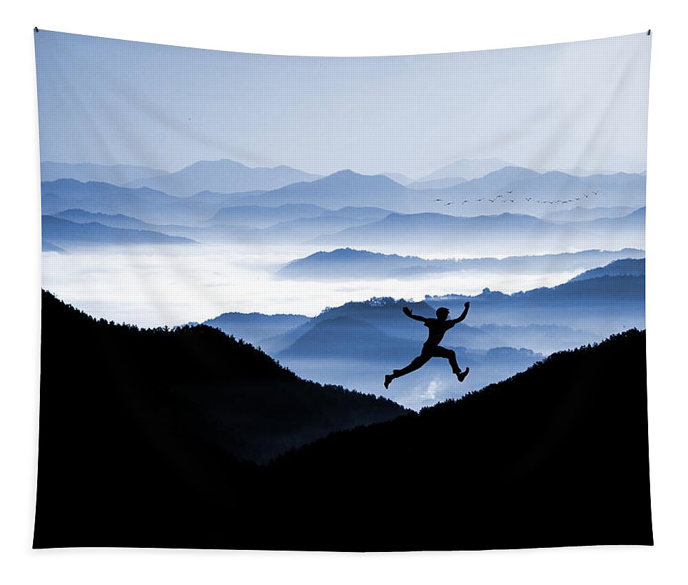 Joy Tapestry featuring the photograph Jump for Joy #1 by Andrea Kollo
