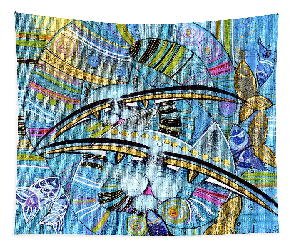 Albena Tapestry featuring the painting La vie est belle #1 by Albena Vatcheva