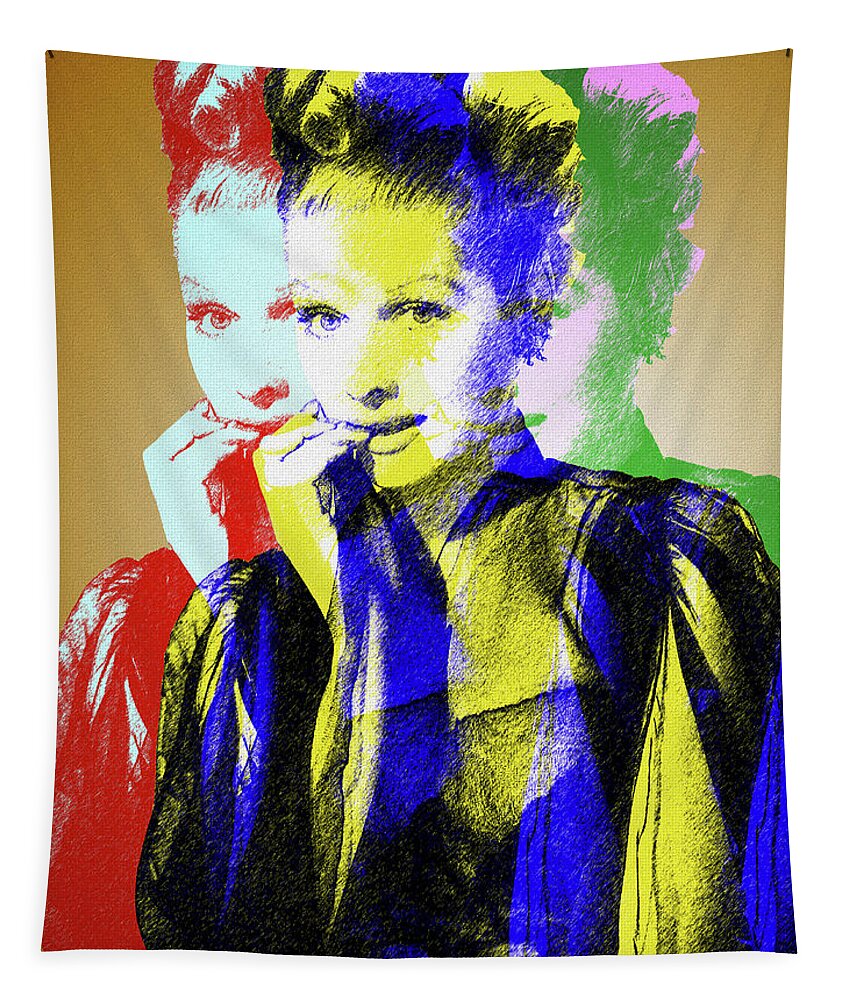 Lucy Tapestry featuring the digital art Lucille Ball by Stars on Art