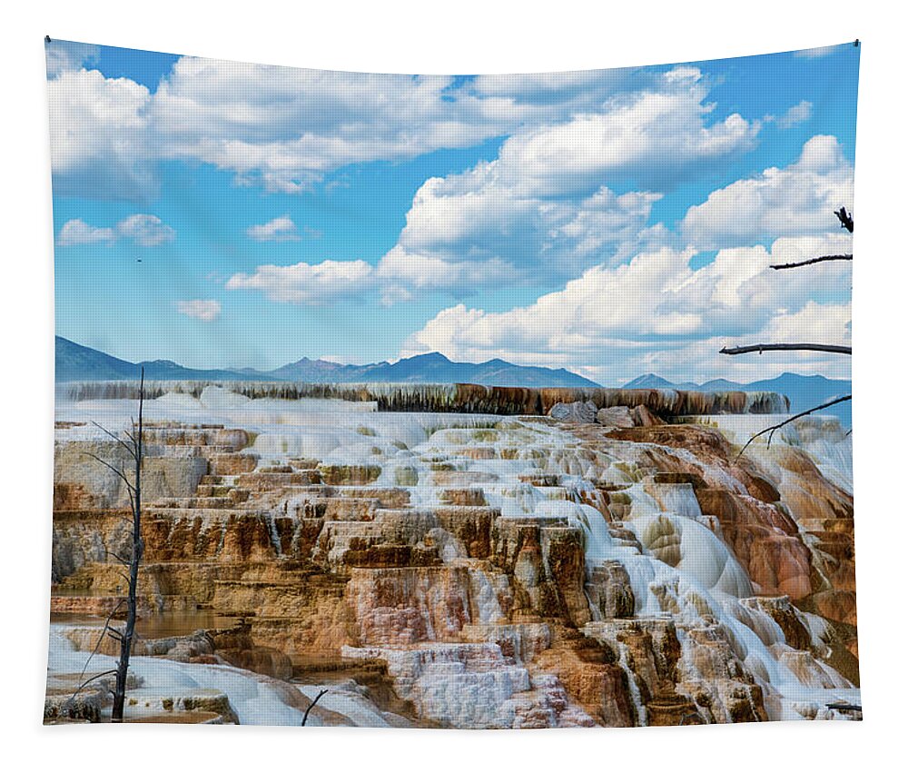 Yellowstone Tapestry featuring the photograph Mammoth Hot Springs #1 by Rose Guinther