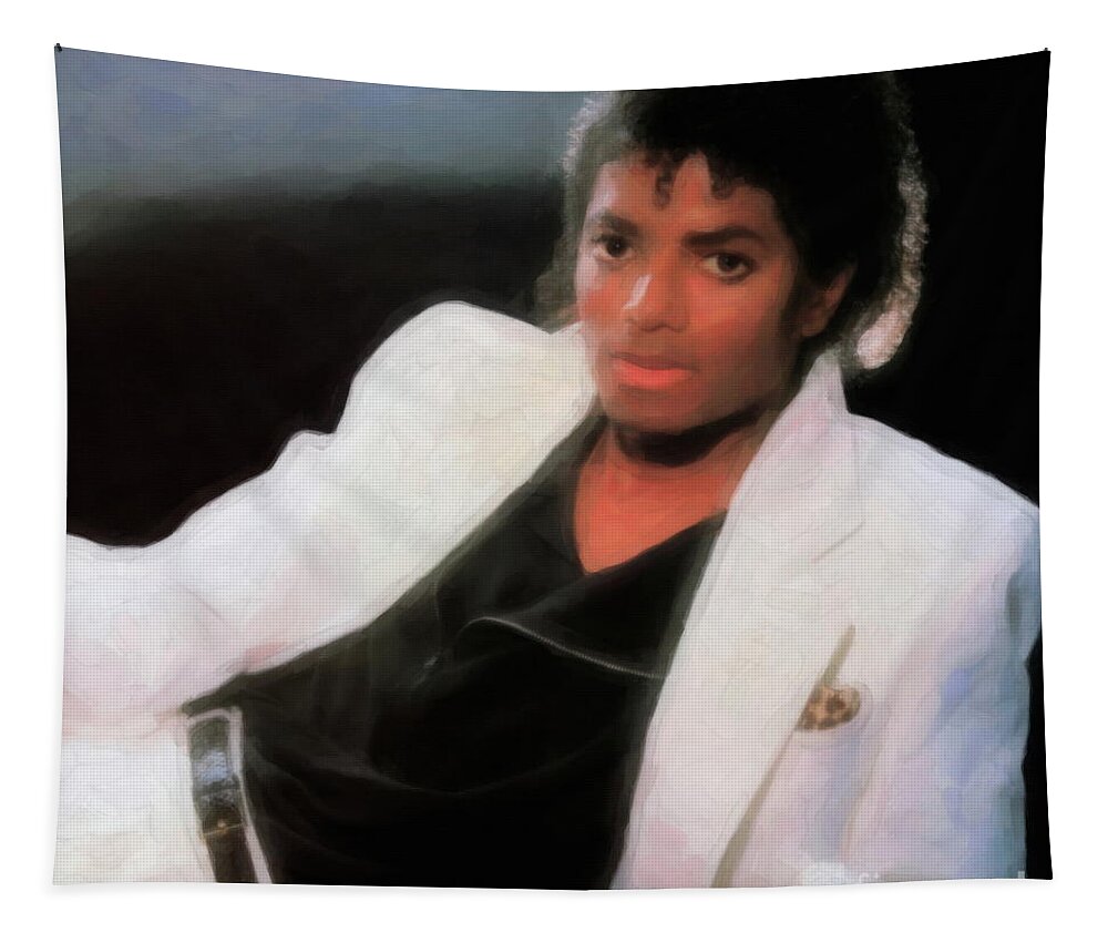 Michael Jackson Tapestry featuring the digital art Michael Jackson King of Pop #1 by Jerzy Czyz