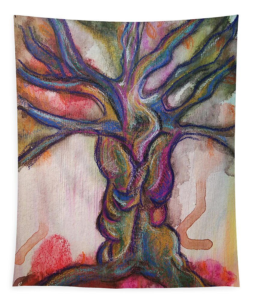 Tree Tapestry featuring the mixed media Mighty Tree #1 by Mimulux Patricia No