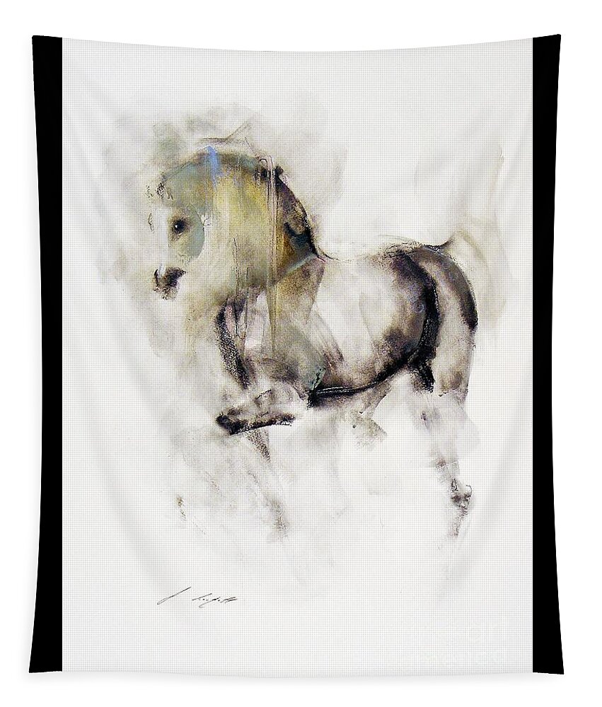 Equestrian Painting Tapestry featuring the painting Mito by Janette Lockett