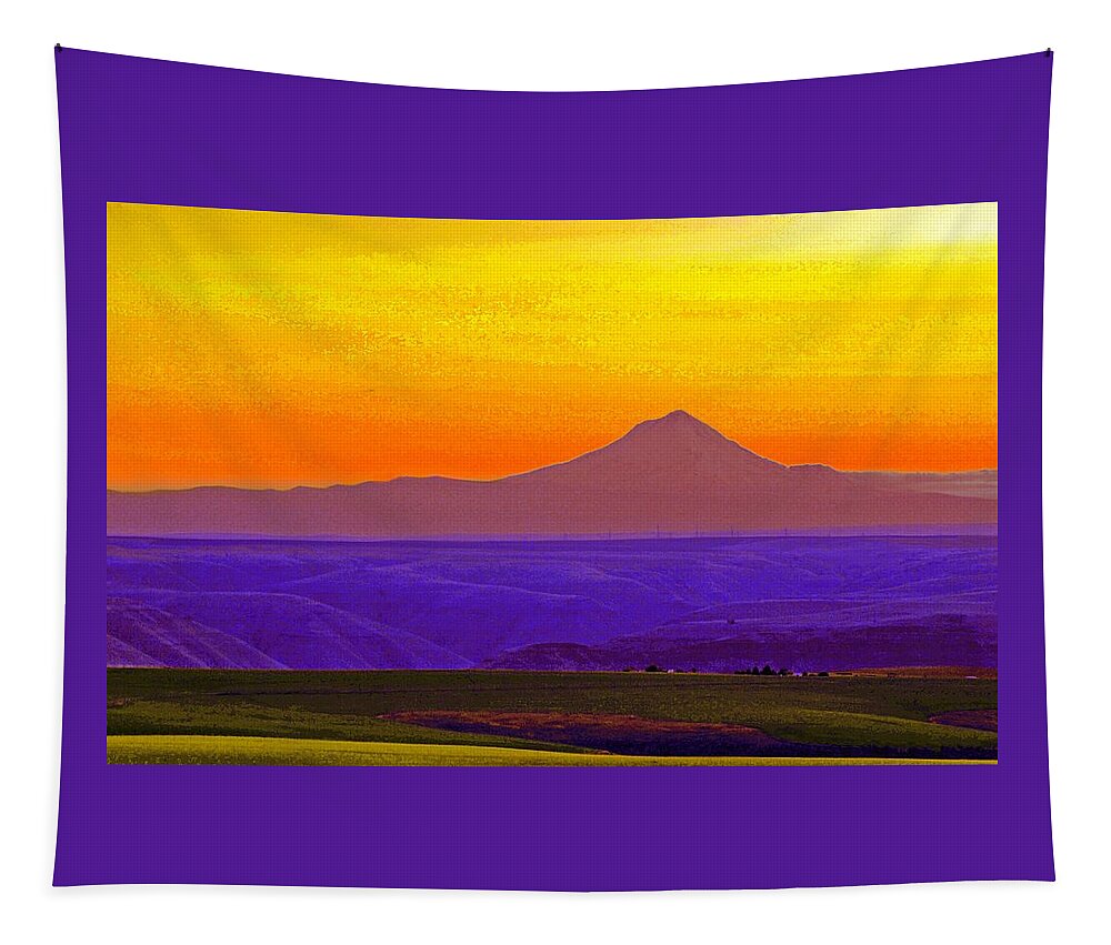 Mountain Tapestry featuring the photograph Mt. Adams Sunset #1 by Steve Warnstaff