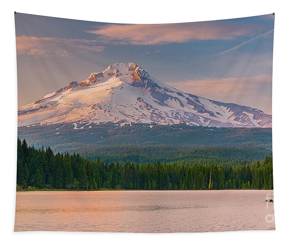 Trillium Lake Tapestry featuring the photograph Mt Hood, Oregon, USA #1 by Henk Meijer Photography