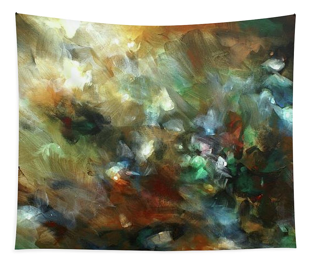 Abstract Tapestry featuring the painting Natures Veil #1 by Michael Lang