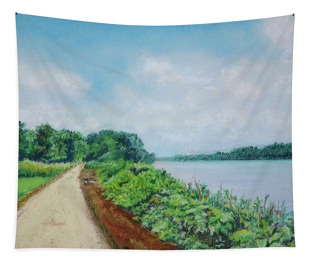 Landscape Tapestry featuring the pastel On the Trail by MaryJo Clark