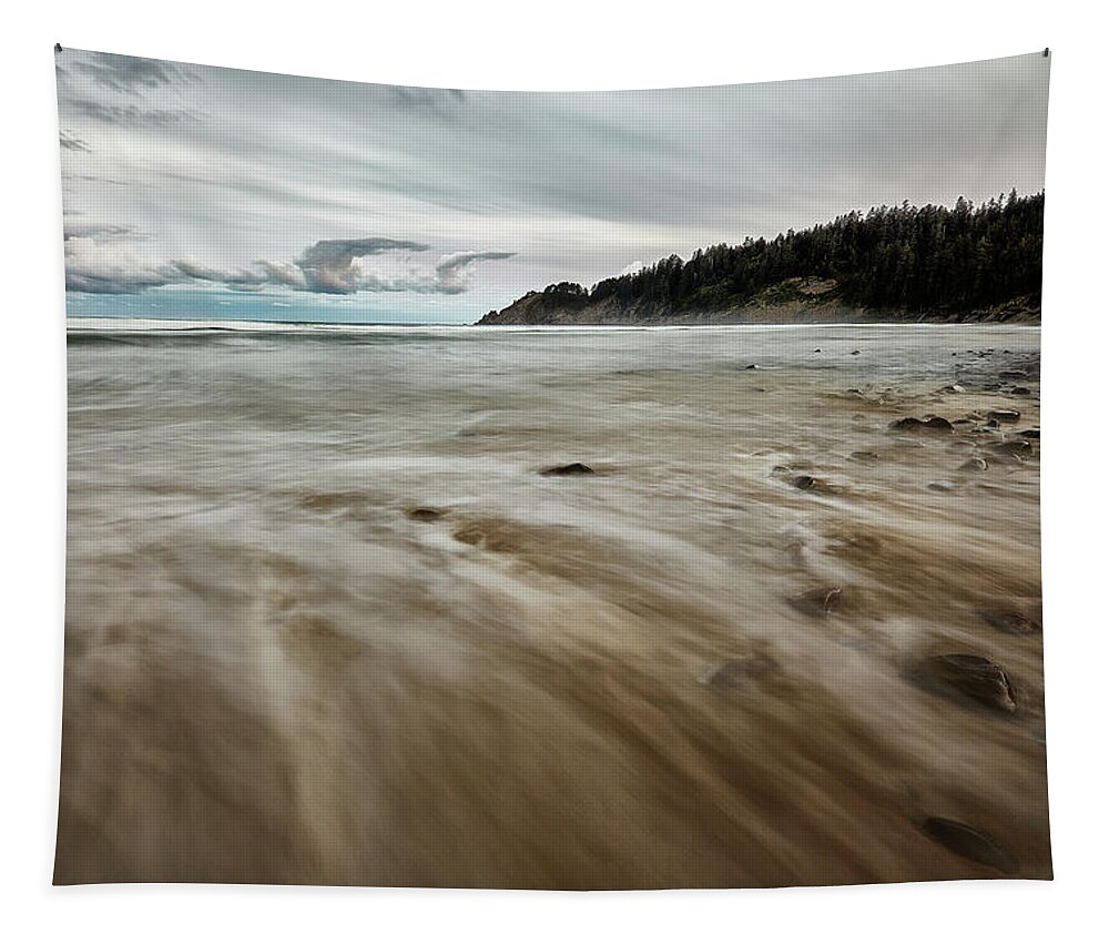 Oregon Tapestry featuring the photograph Oregon Coastal Shore #1 by Jon Glaser