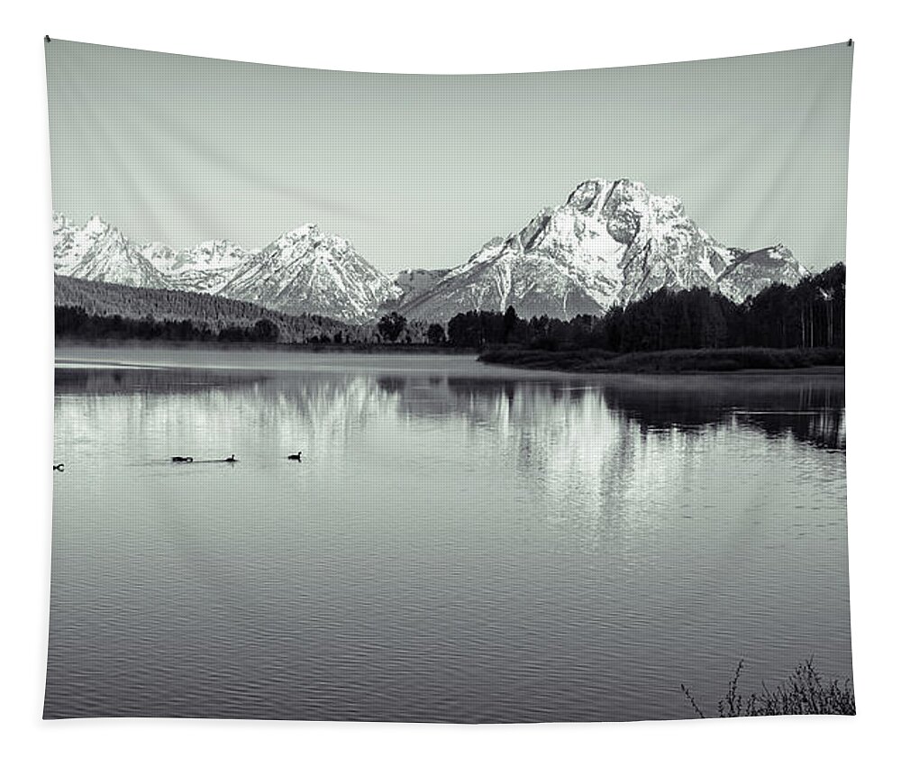 Landscape Tapestry featuring the photograph Oxbow Bend #1 by David Lee
