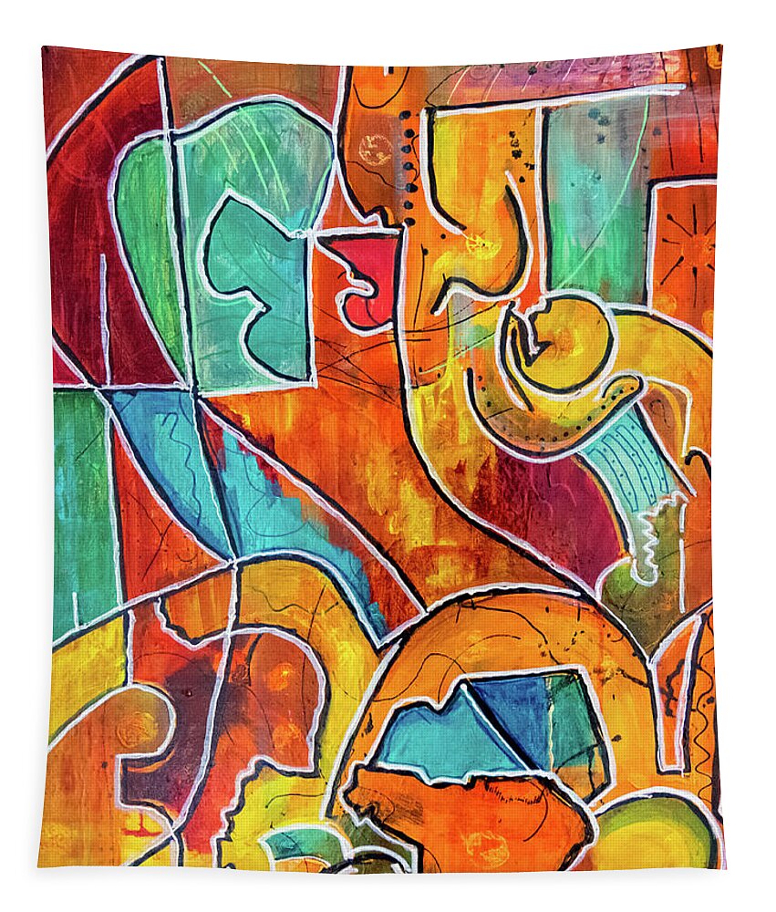 Abstract Tapestry featuring the painting Passages #1 by Jo-Anne Gazo-McKim