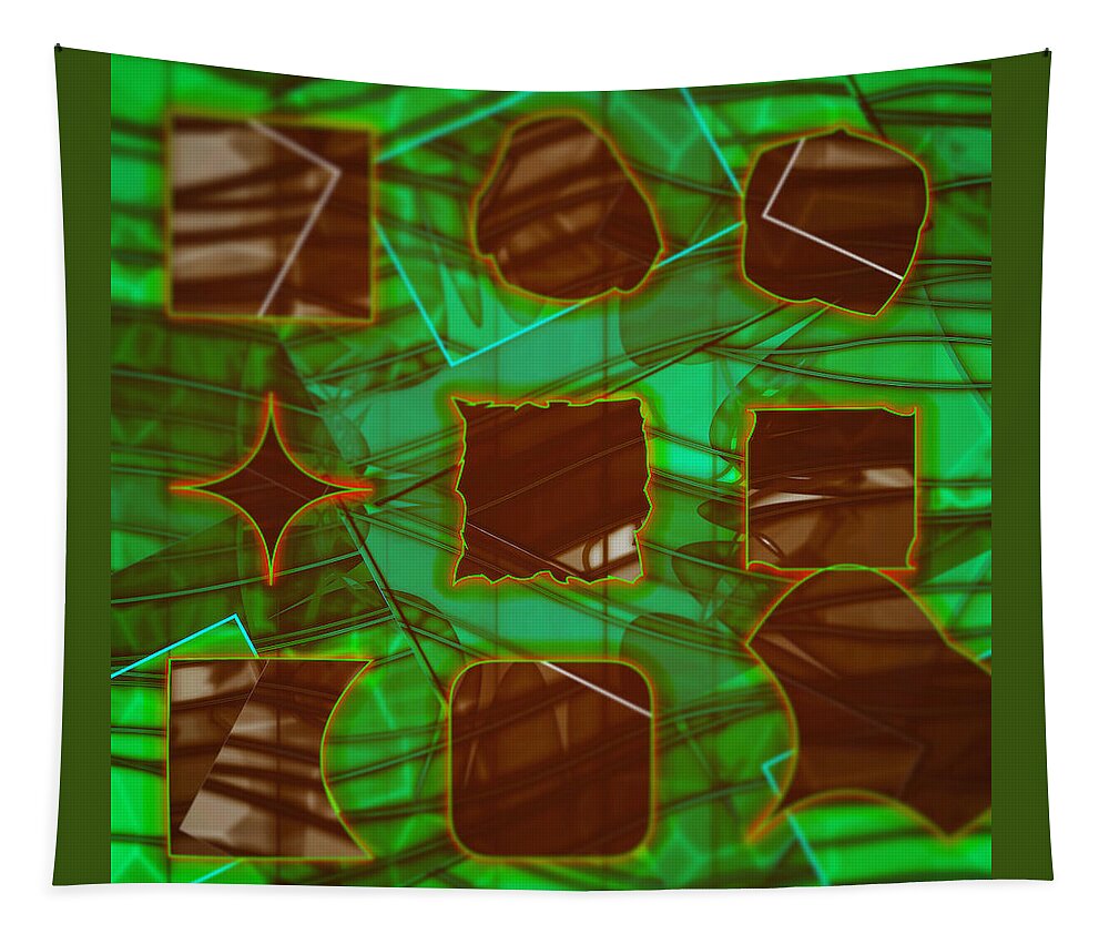 Abstract Tapestry featuring the digital art Pattern 58 #1 by Marko Sabotin