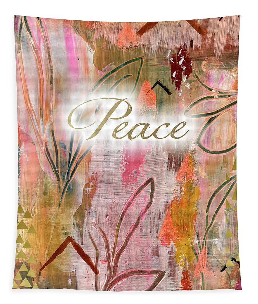 Peace Tapestry featuring the mixed media Peace #1 by Claudia Schoen