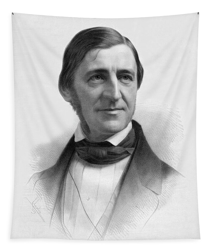 1884 Tapestry featuring the photograph Ralph Waldo Emerson #1 by Underwood Archives