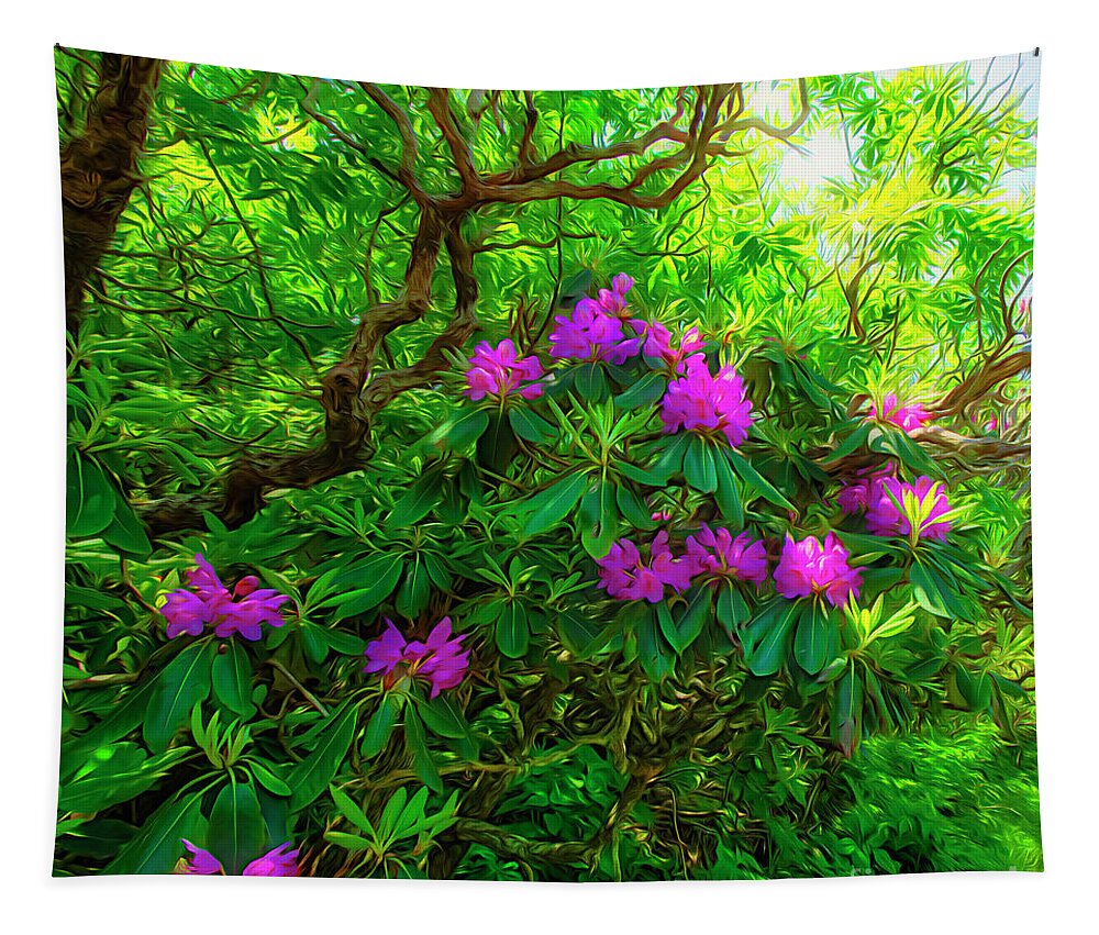 Rhododendron Tapestry featuring the digital art Rhododendrons in Spring I by Shelia Hunt