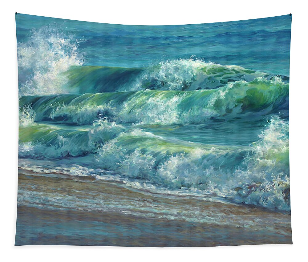 Ocean Tapestry featuring the painting Shore Break #1 by Laurie Snow Hein