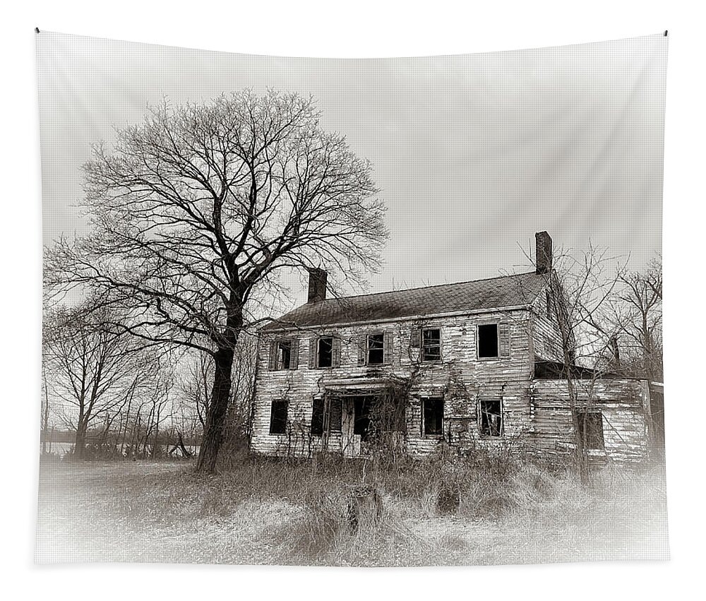  Farm Tapestry featuring the photograph Spook House by David Letts