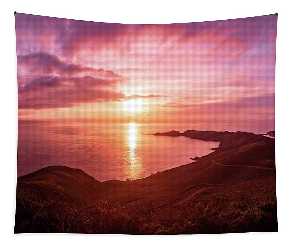 Bonito Point Tapestry featuring the photograph Sunset at Bonito Point #1 by Alexander Fedin