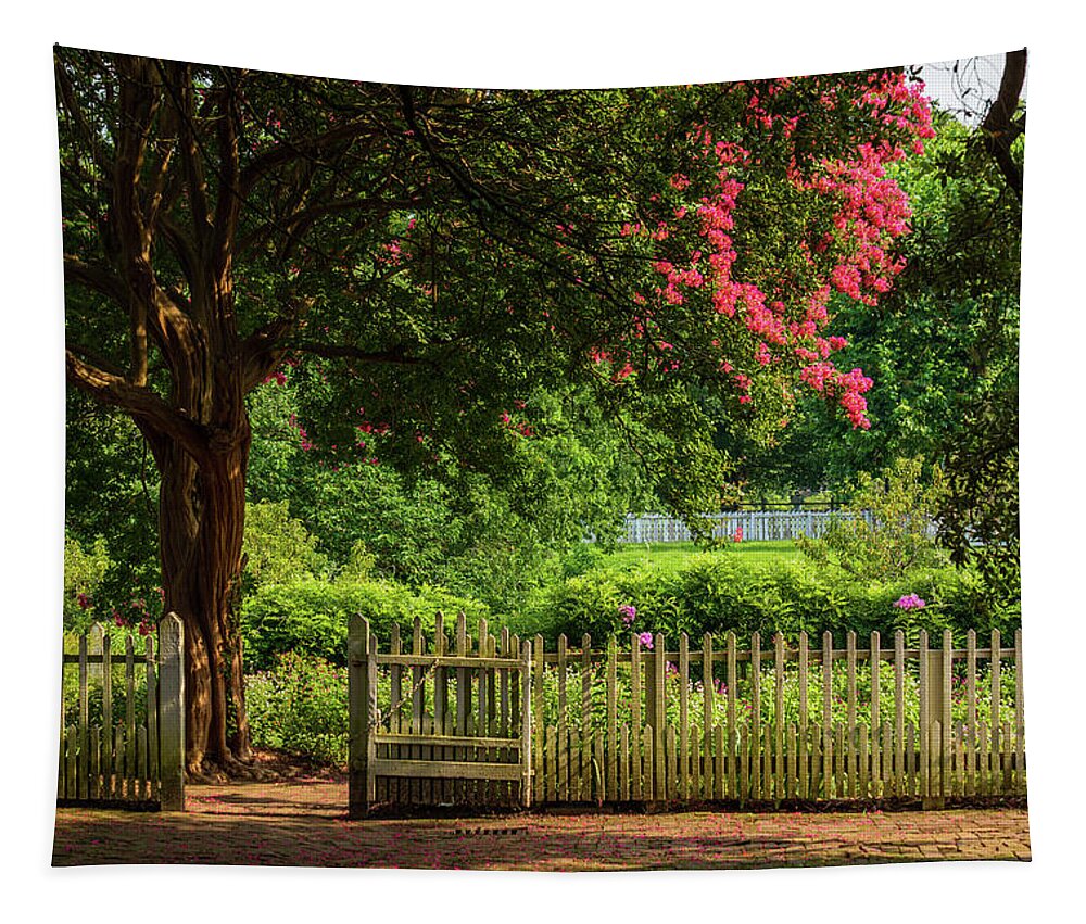 Colonial Williamsburg Tapestry featuring the photograph Taliaferro-Cole Garden in the Summertime #1 by Rachel Morrison