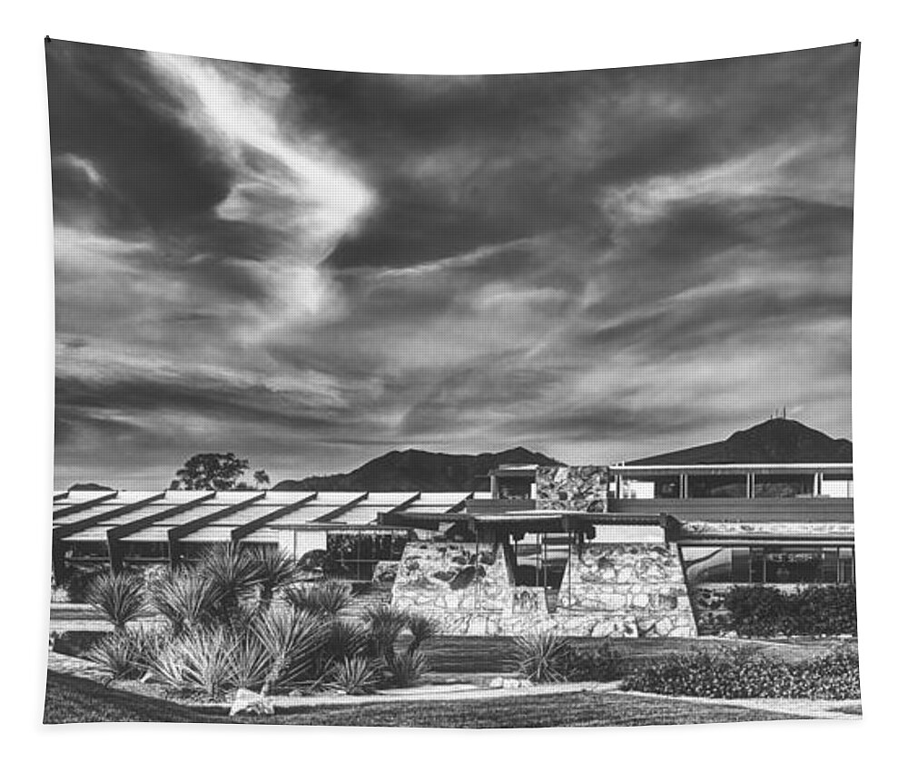 Taliesin West Tapestry featuring the photograph Taliesin West - Frank Lloyd Wright Home #1 by Mountain Dreams
