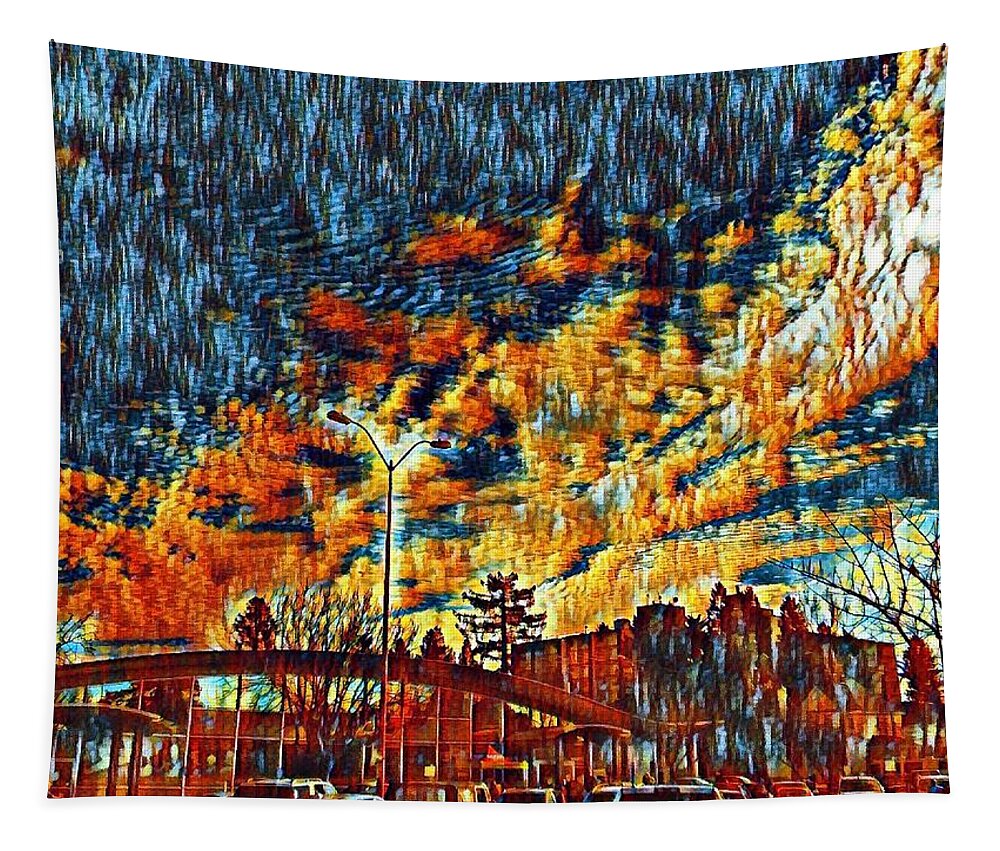 Sky Tapestry featuring the photograph Technicolor sky #1 by Steven Wills