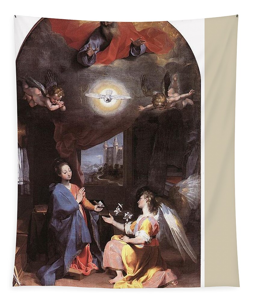 Federico Barocci Tapestry featuring the drawing The Annunciation #2 by Federico Barocci