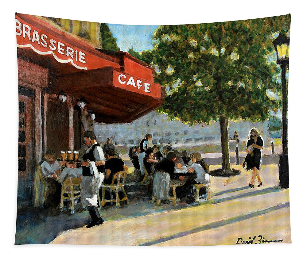 Cafe Tapestry featuring the painting The Brasserie #1 by David Zimmerman