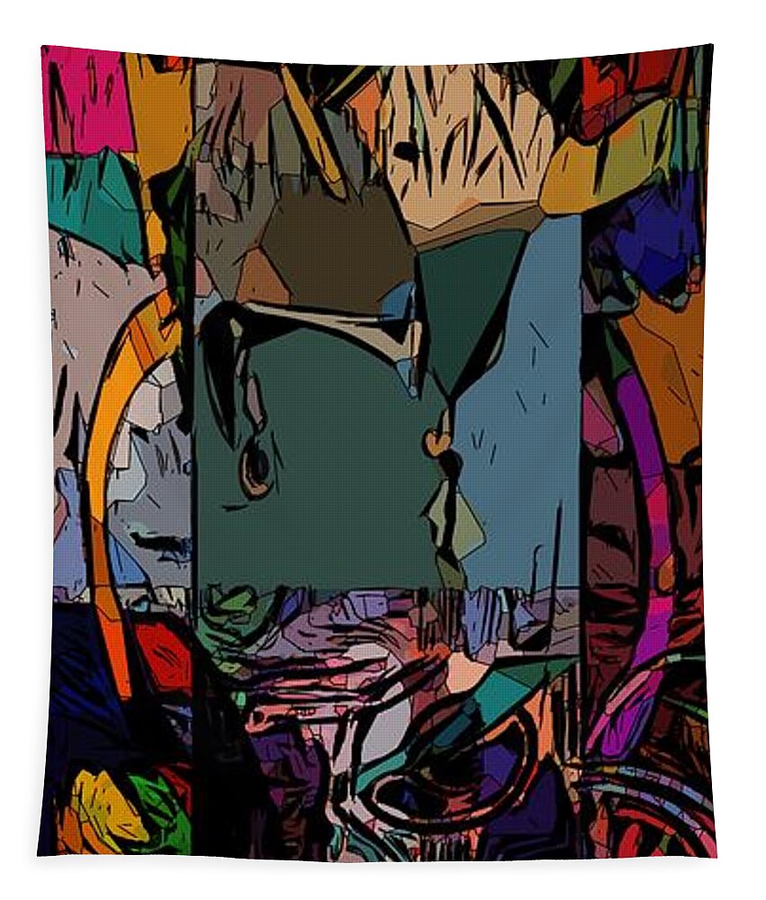 Kiss Tapestry featuring the digital art The Kiss #1 by Joe Roache
